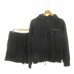 アルマーニエクスチェンジ A/X ARMANI EXCHANGE セットアップ スウェット ジップアップパーカー S ショートパンツ XS 黒 ブラック 長袖 ロゴ 8NZM95 ZJKRZ 3DZSJA ZJDPZ /MN2 ■GY01のサムネイル