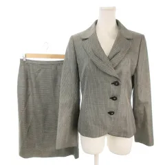 ハナエモリ HANAE MORI スーツ セットアップ ジャケット スカート 38 黒 ブラック 格子柄 25-84631-28 3418 /AH45 ■GY17のサムネイル