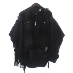 ミハラヤスヒロ MIHARA YASUHIRO タグ付き 25AW DOUBLE LAYERED DENIM JACKET デニムジャケット Gジャン キルティング 長袖 レイヤード J15BL121 黒 ブラック 46のサムネイル