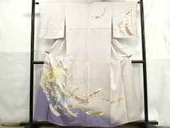 平和屋着物■訪問着　駒刺繍　鬘帯鳳凰花文　暈し染め　金彩　正絹　逸品　DABH1316qaのサムネイル