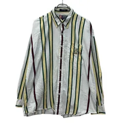 90s CHAPS RALPH LAUREN 長袖 ストライプシャツ XL ホワイト マルチカラー チャップス ラルフローレン ボタンダウン 90年代 春物 a806-6960のサムネイル