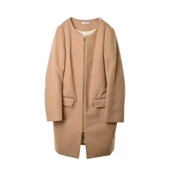 IENA カシミヤ混 ジップ ノーカラー コートのサムネイル