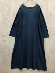 45rpm 45アールピーエム 天竺 コットン100％ 長袖 ロゴ刺繍 ワンピース size0/ブルー系 ■◇◎レディースのサムネイル