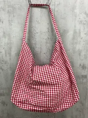 l'atelier du savon アトリエドゥサボン チェック柄 でか ショルダー バッグ レッド×ホワイト ■■ レディースのサムネイル
