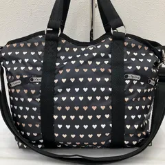 3906　LeSportsac　レスポートサック　2way　ショルダーバッグ　トートバッグ　ハンドバッグ　ブラック　黒　ハート　ベージュ　レディース　軽量