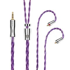 新品 Yinyoo イヤフォン ケーブル mmcx 2.5mm KBEAR 耀 KBX4989 6N単結晶銅 4芯 イヤホン リケーブル バランス ヘッドフォン 交換用ケーブル hi-fiオーディオ イヤモニ アップグレードケーブル （パープル・mmcx2.5のサムネイル