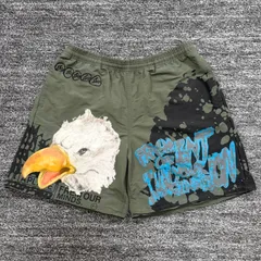 美品 Travis Scott Fragment Cactus Jack Eagle Logo Shorts Olive Green M トラヴィススコット フラグメント カクタスジャック イーグルロゴ ショーツ オリーブグリーンのサムネイル