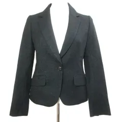 インディヴィ INDIVI 美品 ジャケット シングル ラメ 1B 総裏地 36 S相当 黒 ブラック /Xのサムネイル