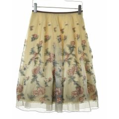 ロイスクレヨン Lois CRAYON 花園ガーデン柄 フレアスカート 水色 M