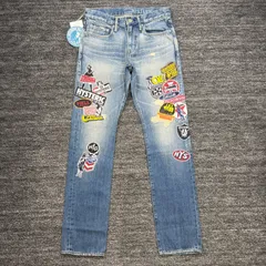 未使用品 HYSTERIC GLAMOUR 02223AP03 HYS OVA アップリケ スリムストレートデニムパンツ 28 ヒステリックグラマーのサムネイル