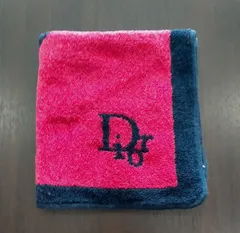 ディオール（Christian Dior） タオルハンカチ トロッター ロゴ刺繍 赤 紺 MF203のサムネイル