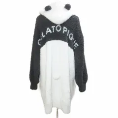 ジェラートピケ gelato pique 19AW HALLOWEEN限定 パンダモコBIGパーカプルオーバー 長袖 ルームウェア ブラック ホワイト PWNT194010 /Xのサムネイル