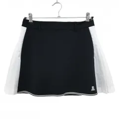 【超美品】ランバンスポール スカート 黒×白 サイドプリーツ 裾ライン  レディース L ゴルフウェア LANVIN SPORTのサムネイル