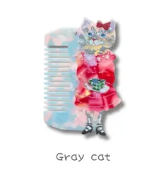 リクエスト商品【ナタリー・レテ / Nathalie Lete】キャットコームGray cat｜キャットコームMaya｜扇子グリーン猫｜ハンカチミントグリーン猫｜キーチェーンミラーグレイキャット｜耐熱ガラスコップ４種