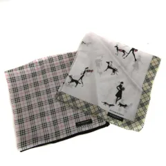 バーバリー BURBERRY ハンカチーフ ハンカチ 2枚セット ノバチェック チェック柄 総柄 ロゴ ベージュ ピンク /XZ ■GY18
