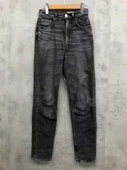 MOUSSY マウジー PLAIN JEANS BLK STRAIGHT SLIM デニムパンツ size23/L/BLK ■■ レディース