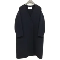 アドーア ADORE 17AW 531-7252002 ノーカラー リバー コート オーバーコート ウール カシミヤ 36 ダークネイビーのサムネイル