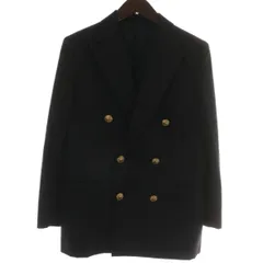 ラルフローレン RALPH LAUREN 紺ブレ ブレザー テーラードジャケット ウール 11 紺 ネイビー ダブル 6B 総裏地 ノーベント 金ボタン /BB ■GY18 ▲Hのサムネイル