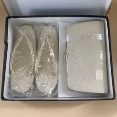 未使用近い★佐賀錦 和装バッグ 草履 セット ゴールドのサムネイル