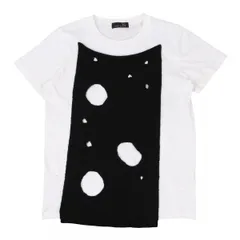 リスマット バイ ワイズRISMAT by Y's コットンホールニットパッチワークTシャツ 白黒2のサムネイル