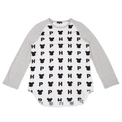 コムデギャルソン オムプリュス×メディコムトイCOMME des GARCONS HOMME PLUS×MEDICOM TOY ベアブリックプリントラグランカットソー 白グレー黒Sのサムネイル