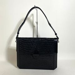 2606-2｜イヴサンローラン ショルダーバッグ レザー ネイビー - メルカリ