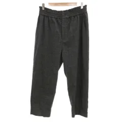 ザラ ZARA 美品 クロップドパンツ スラックス L チャコールグレー チェック柄 ウエストゴム /NL ■ECB005