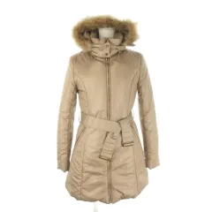 アトリエサブ ATELIER SAB 中綿コート 38 茶 ブラウン ファー付きフード 長袖 ベルト付き /CK50 ■ECA006のサムネイル