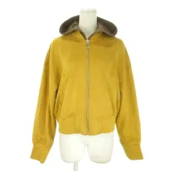 ベルシュカ Bershka ブルゾンジャケット ピーチスキン M 黄 マスタード 茶 ブラウン フード付き 長袖 ジップアップ /AO29 ■GY70のサムネイル
