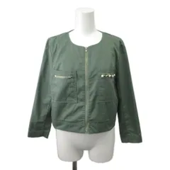 ジルスチュアート  ジャケット ブルゾン 上着 S グリーン 無地 ラウンドネック ビジュー 長袖 /AY ■GY70のサムネイル