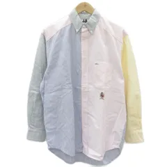トミーヒルフィガー TOMMY HILFIGER カジュアルシャツ S マルチカラー 紺 ネイビー ストライプ柄 ボタンダウンカラー 長袖 /HO47 ■ECE006のサムネイル