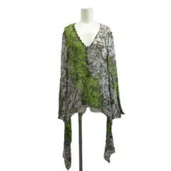 ビーシービージーマックスアズリア BCBGMAXAZRIA ブラウス 絹 シルク XXS 緑 花柄 Vネック 長袖 /RY ■ECA006のサムネイル