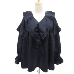 美品 アーバンリサーチロッソ ラッフルスリーブVネックブラウス 