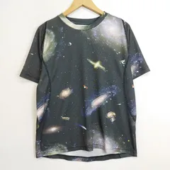 go slow caravan ゴースローキャラバン 総柄Tシャツ 宇宙柄 銀河 星柄 半袖 アウトドア サイバー Y2K ブラック サイズ3 F757のサムネイル