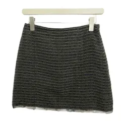 シャネル CHANEL 裾レースツイードスカート 38 黒 ブラック ミニ丈 Aライン P22251V13148 /PP ■GY62のサムネイル