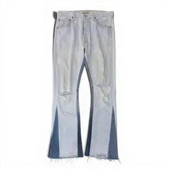 Mf26 Gallery Dept x Levi's ギャラリーデプト リーバイス フレアデニム ヴィンテージ加工 リメイクデニム ライトウォッシュデニム ボタンフライ メンズ 男性用 30 ライトブルー コットン100％u02tのサムネイル