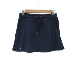 ラルフローレン RALPH LAUREN フレアスカート ミニ丈 M パイル生地 紺 無地 /SY32 ■ECE006のサムネイル