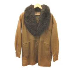 ランセル LANCEL レザージャケット レザーハーフコート 上着  キャメル ファー襟 長袖 ボタン留め /RY ■GY70のサムネイル