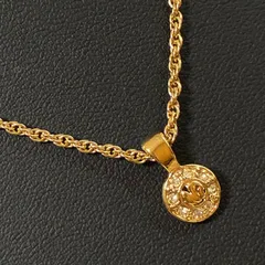 【美品】NINA RICCI ニナリッチ ロゴモチーフ ネックレス ペンダント ゴールド系 ラインストーン アクセサリー レディース エレガント 上品のサムネイル