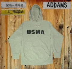 ⚠️⚠️ USMA 管理シール&ネームタグ付き United States Military Academy 米国陸軍官学校 ビンテージ 1990s プルオーバー パーカー ADDAMS グレーのサムネイル