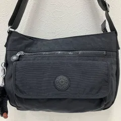 5471　Kipling キプリング　ショルダーバッグ　ブラック　黒　無地　チャーム付き　モンキー　ゴリラ　軽量　レディース　ポケット多数　フロントポケットのサムネイル