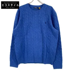 POLO RALPH LAUREN　ポロ ラルフローレン　ブルー ウールカシミヤ ケーブル セーター　XLのサムネイル