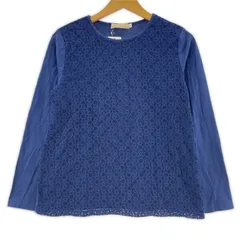 美品 CROCODILE クロコダイル タグ付き レース 長袖カットソー sizeM/ブルーのサムネイル