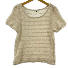 PROPORTION BODY DRESSING プロポーションボディ ドレッシング 透かし編み 半袖カットソー size3/ライトベージュのサムネイル
