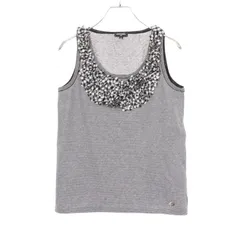 シャネル CHANEL タンクトップ ココマークボタン ボーダー チェック フリル コットン タンクトップ レディース Used Aのサムネイル