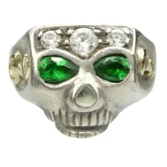 FLASHPOINT フラッシュポイント Jim Skull Ring ジムスカルリング ジョニーデップモデル シンセティックエメラルド×ジルコニア シルバー系 16号【中古】のサムネイル