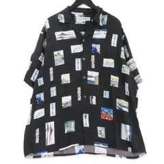 WACKO MARIA × 葛飾北斎 ワコマリア オープンカラー 半袖シャツ HOKUSAI-WM-HI01 S/S HAWAIIAN SHIRT ブラック 黒 XL  99001189のサムネイル
