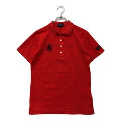 5525golf 半袖 ジップ ポロシャツ 赤 ゴルフ メンズ 新品タグ付き