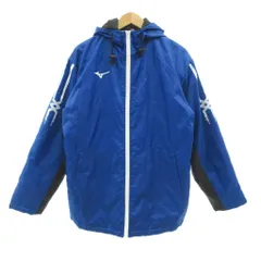 ミズノ MIZUNO ジャージ 中綿ジャケット F 青 ブルー フード ジップアップ ロゴ /NU ■ECF006のサムネイル