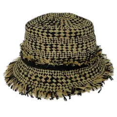 KIJIMA TAKAYUKIキジマタカユキ RAFFIA & PAPER BUCKETハット/ナチュラル×ブラックのサムネイル